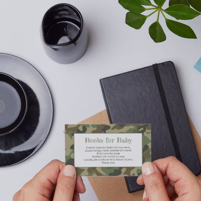  Books for Baby  Shower Camo Enclosure Card (Creator Uploaded)