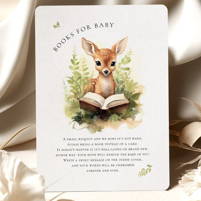 Books for Baby Shower Deer Enclosure Card (Creator Uploaded)