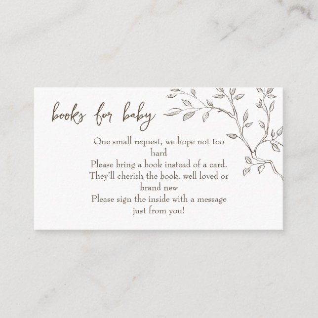 Books for Baby Shower Enclosure Card (Front)