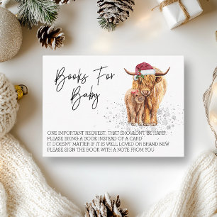 Books for Baby Shower Highland Cow Christmas  Enclosure Card