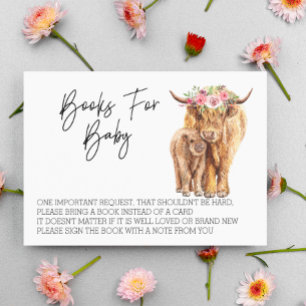 Books for Baby Shower Highland Cow   Enclosure Card