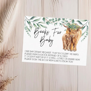 Books for Baby Shower Highland Cow Eucalyptus Business Card
