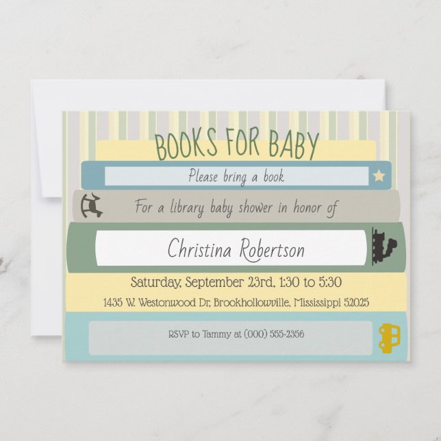 Books For Baby Shower Invitation (Front)