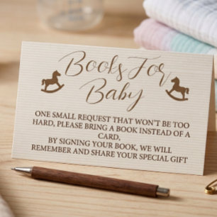 Books For Baby Shower Striped Enclosure Card