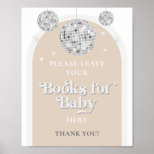 Books for Baby Sign Disco Ball Baby Shower (Front)