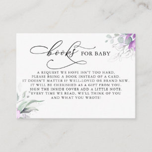 Books For Baby Silver Greenery Request Card