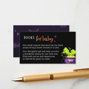 Books for Baby Spooky Green Cauldron Baby Shower  Enclosure Card