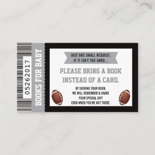 Books For Baby, Sports, Football Baby Shower Enclosure Card