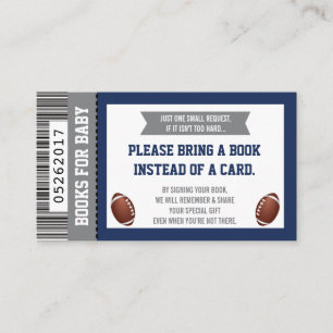 Books For Baby, Sports, Football Baby Shower Enclosure Card