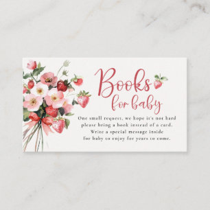 Books for Baby Strawberry Baby Shower Enclosure Card