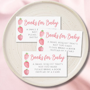 Books For Baby Strawberry Baby Shower Enclosure Card