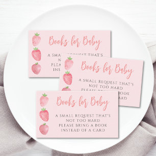 Books For Baby Strawberry Baby Shower Enclosure Card