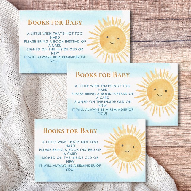 Books For Baby Sun Boy's Baby Shower Enclosure Card (Creator Uploaded)