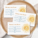 Books For Baby Sun Boy's Baby Shower Enclosure Card<br><div class="desc">These Books for Baby Boy's Baby Shower enclosure cards are decorated with a yellow watercolor sun and blue typography.
The text is customisable.
Original Watercolor © Michele Davies.</div>