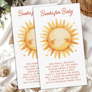 Books For Baby Sunshine Boho Cute Sun Baby Shower Enclosure Card