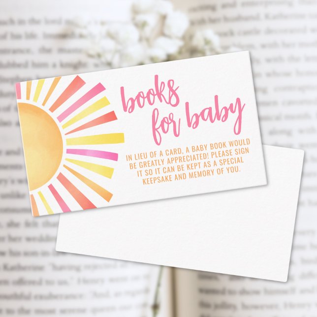 Books For Baby Sunshine Pink Sun Baby Shower Enclosure Card (Books For Baby Sunshine Pink Sun Baby Shower Enclosure Card)