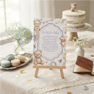 Books for Baby Teddy bear baby shower Enclosure Card