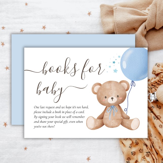 Books for Baby | Teddy Bear Balloon Baby Shower  Enclosure Card (Creator Uploaded)