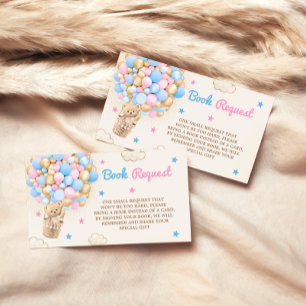 Books For Baby Teddy Bear Gender Reveal Pink Blue Enclosure Card