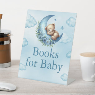 Books for Baby Teddy Bear Over The Moon Pedestal Sign