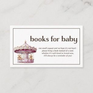 Books For Baby Teddy Bear Twin Girls Baby Shower Enclosure Card