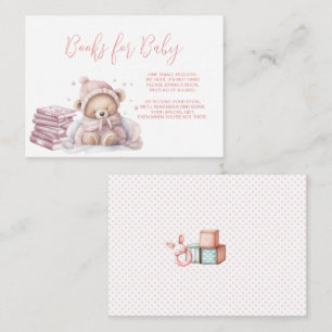 Books For Baby - Teddy Bear With Stack of Books  Enclosure Card