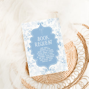 Books For Baby Toile De Jouy Bear Blue  Enclosure Card