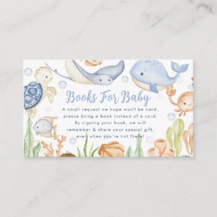 Books For Baby Under the sea animals baby shower  Enclosure Card