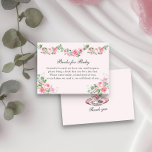 Books for Baby Vintage Floral Tea Cup Baby Shower Enclosure Card<br><div class="desc">Elegant and charming pink floral baby shower book request card - perfect for variety of themes including baby is brewing, pink rose garden floral and vintage, inspired by romantic bridgerton regency era. The insert card is titled with "Books for Baby" and decorated with watercolor floral garland, pink roses and dainty...</div>