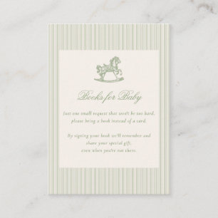 Books for Baby Vintage Horse Baby Shower Gifts Enclosure Card