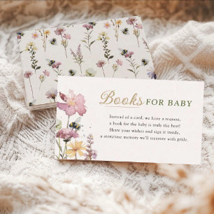 Books for Baby Watercolor Wildflower Sprinkle Enclosure Card
