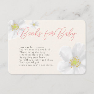Books for Baby White Daisy Watercolor Floral Enclosure Card