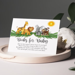 Books for Baby Wild Safari Animals Baby Shower Enclosure Card