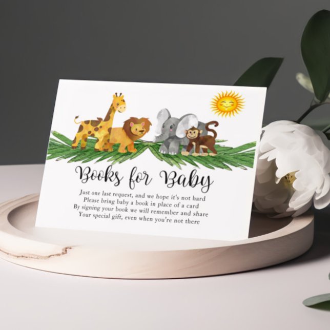 Books for Baby Wild Safari Animals Baby Shower  Enclosure Card (Creator Uploaded)