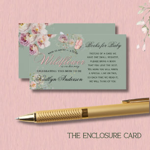 Books for Baby Wildflower Butterfly Girl Baby Enclosure Card