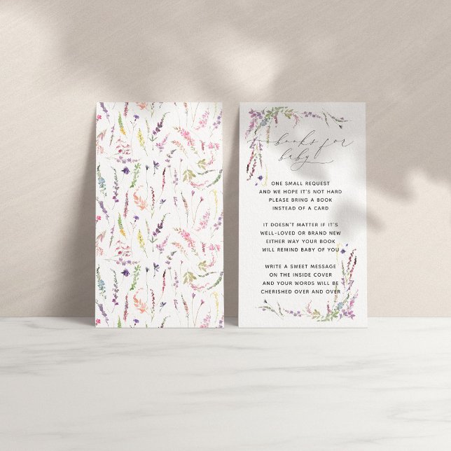 Books for Baby Wildflower Floral Baby Shower Business Card (Creator Uploaded)
