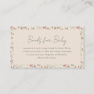 Books for Baby Wildflower Meadow Boho Shower Enclosure Card