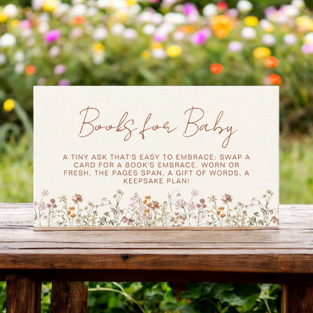 Books for Baby Wildflower Terracotta Baby Shower Enclosure Card (Creator Uploaded)