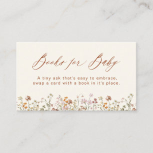 Books for Baby Wildflower Terracotta Baby Shower Enclosure Card