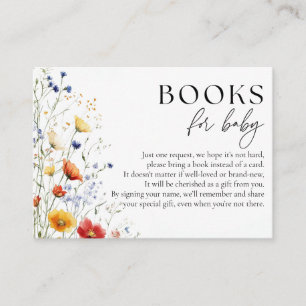 Books For Baby Wildflowers Baby Shower Enclosure Card