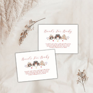 Books For Baby Winter Christmas Baby Shower Enclosure Card