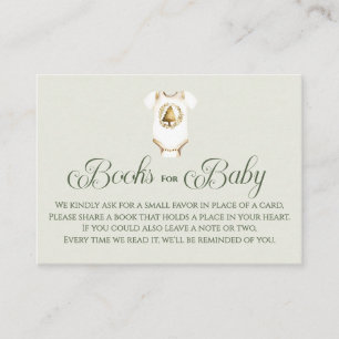 Books for Baby Winter Greenery Baby Shower Enclosure Card
