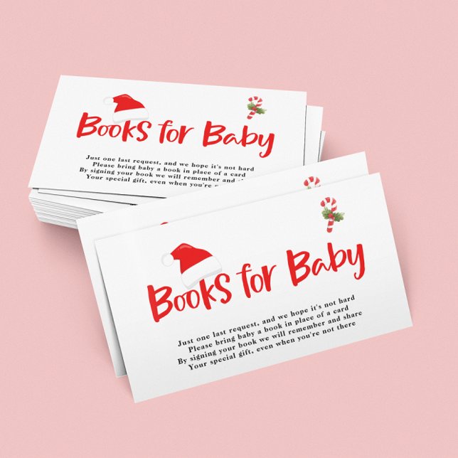Books for Baby Winter Holiday Baby Shower Enclosure Card (Creator Uploaded)