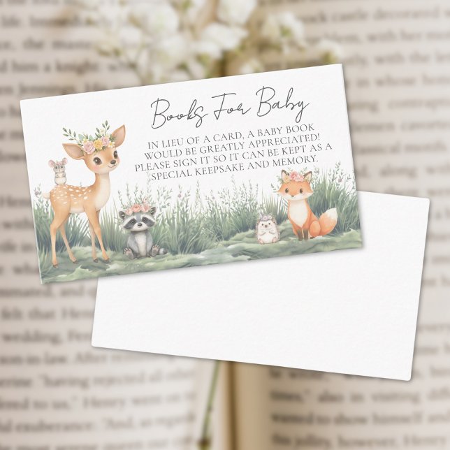 Books For Baby Woodland Forest Animals Baby Shower Enclosure Card (Books For Baby Woodland Forest Animals Baby Shower Enclosure Card)