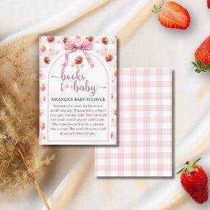 Books for Berry Sweet Baby Shower Strawberry  Enclosure Card