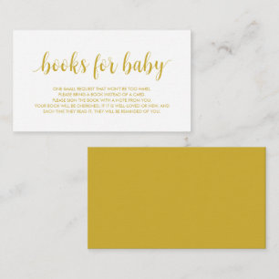 Books for the baby, Modern Cute Gold Script Enclosure Card