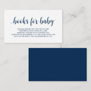 Books for the baby, Modern Cute Navy Blue Script Enclosure Card