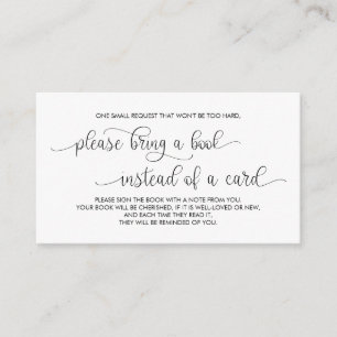 Books for the baby, Modern Hand Lettered Black Enclosure Card