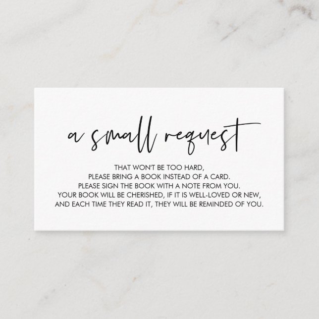 Books for the baby, Modern Minimal font Enclosure Card (Front)