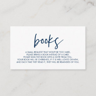 Books for the baby, Modern Minimal Navy Blue Enclosure Card